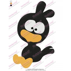 Cute Black Bird Embroidery Design